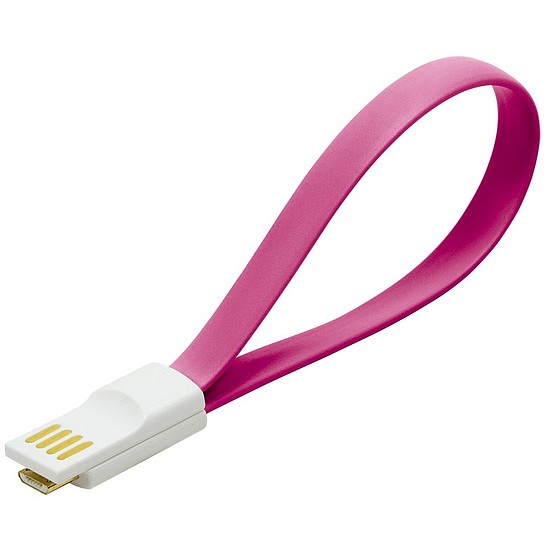 Logilink USB 2.0 Cable,AM to Micro BM, magnetic, pink, 0.22m (CU0087)