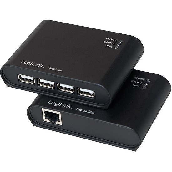 Logilink USB 2.0 Cat.5 Extender up to 50m w. 4-port Hub (UA0230)