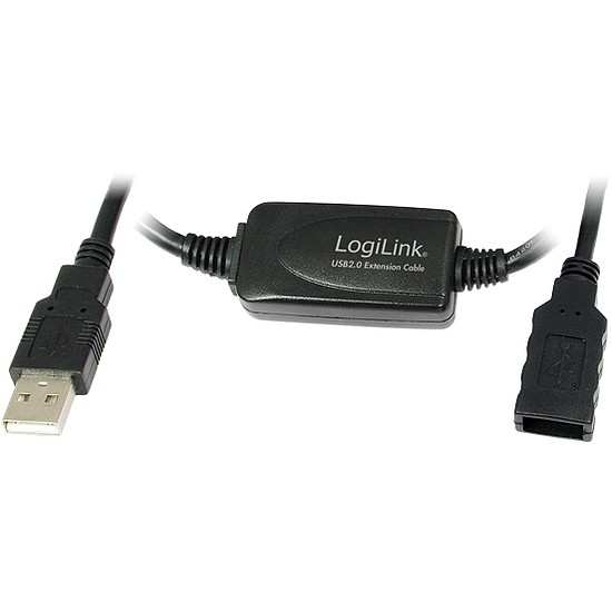 LogiLink USB 2.0 hosszabbító kábel fekete 10m (UA0143)