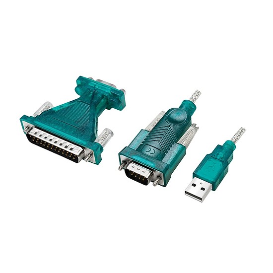 LogiLink USB 2.0 kábel, USB-A/M - DB9/M + DB25/M (RS232), Win 11, 1,3 m (UA0042B)