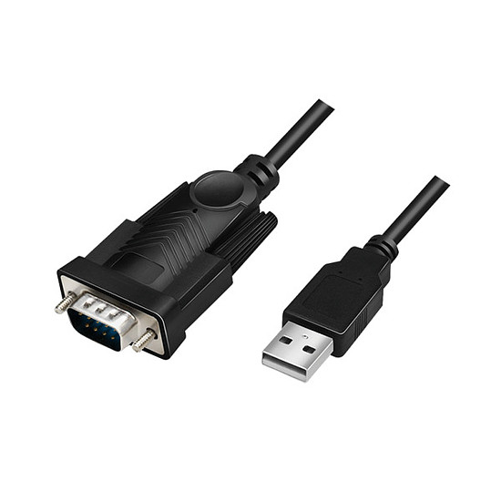 LogiLink USB 2.0 kábel, USB-A/M-DB9/M, soros, fekete, 1,5 m (AU0048A)