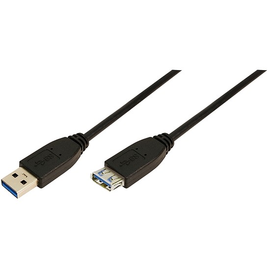 LogiLink USB 3.0 Hosszabbító kábel A típus>A típus, fekete 1m (CU0041)