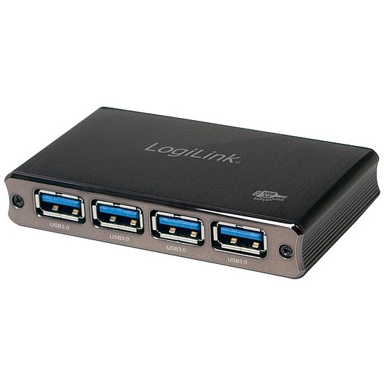 Logilink USB 3.0 HUB 4port, aluminum, incl. power supply (UA0282)