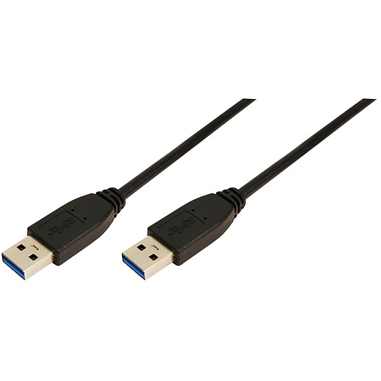 LogiLink USB 3.0 kábel A típus>A típus fekete 1m (CU0038)