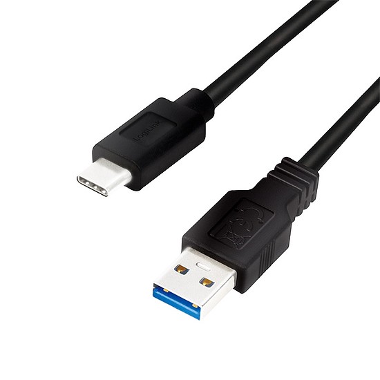 Logilink USB 3.2 Gen 1x1 Cable, USB AM to USB-C M, black, 0.5m (CU0167)