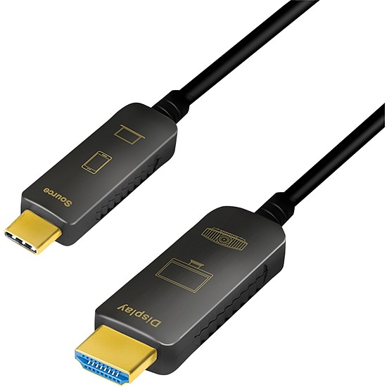 Logilink USB 3.2 Gen 2 Type-C cable, C/M to HDMI/M, 4K/60 Hz, AOC, black, 15 m (CUF0101)