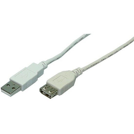 LogiLink USB Kábel, USB 2.0, apa/anya, szürke, 2m (CU0010)