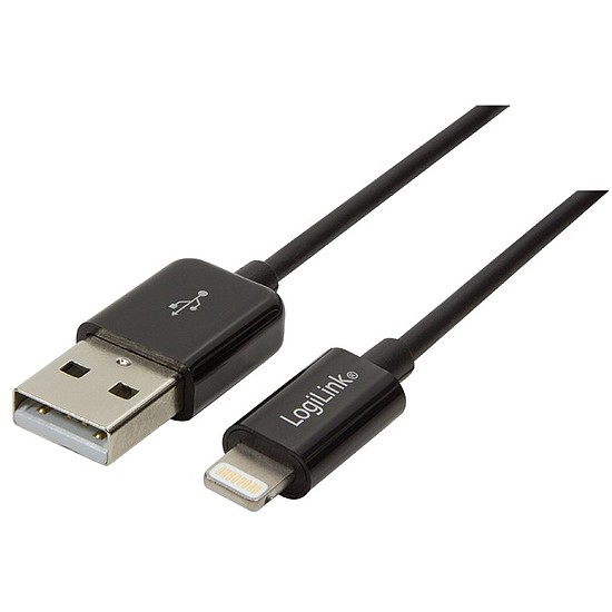 Logilink USB to Lightning Cable, black color, 0.18m (UA0240)