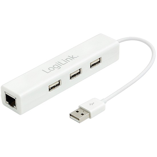 LogiLink USB2.0 Ethernet Adapter 3 portos hubbal (UA0174A)