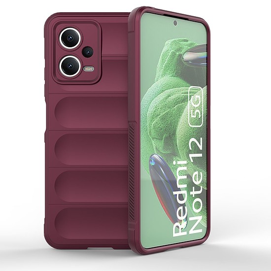 Magic Shield Case Cover Xiaomi Redmi Note 12 5G / Poco X5 5G Flexible Armor Cover Burgundy készülékhez