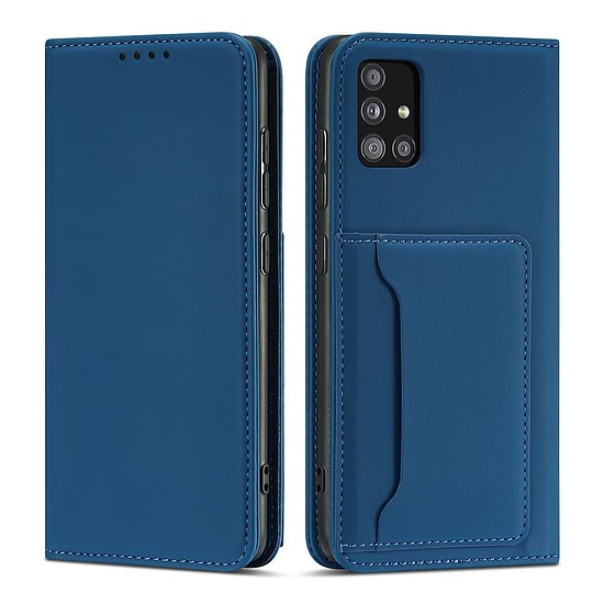 Mágneses kártyatartó tok Xiaomi Redmi Note 11 Pouch Card pénztárca kártyatartóhoz, kék