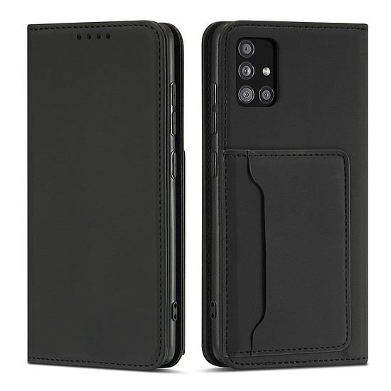 Mágneses kártyatok Xiaomi Redmi Note 11 Pouch Card pénztárca kártyatartóhoz, fekete