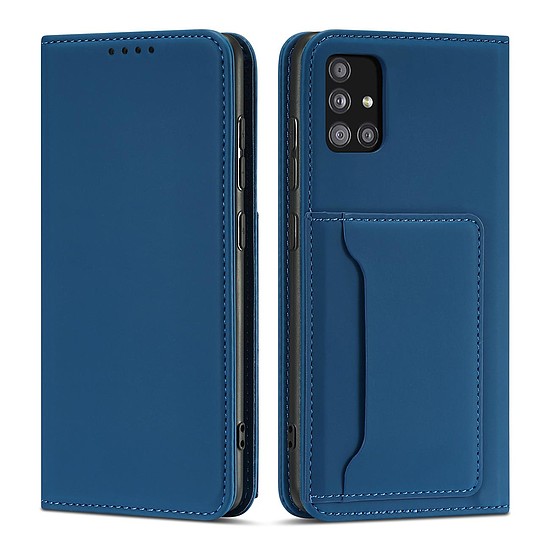 Mágneses kártyatok Xiaomi Redmi Note 11 Pro Pouch Card Wallet kártyatartóhoz, kék