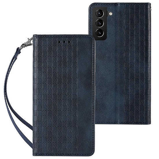 Mágnespántos tok Samsung Galaxy A23 5G Flip Wallet Mini zsinóros állványhoz, kék