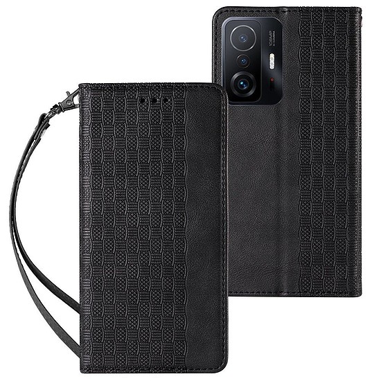 Mágnespántos tok Xiaomi Redmi Note 11 Pro Pouch pénztárcához + Mini pánt medál fekete