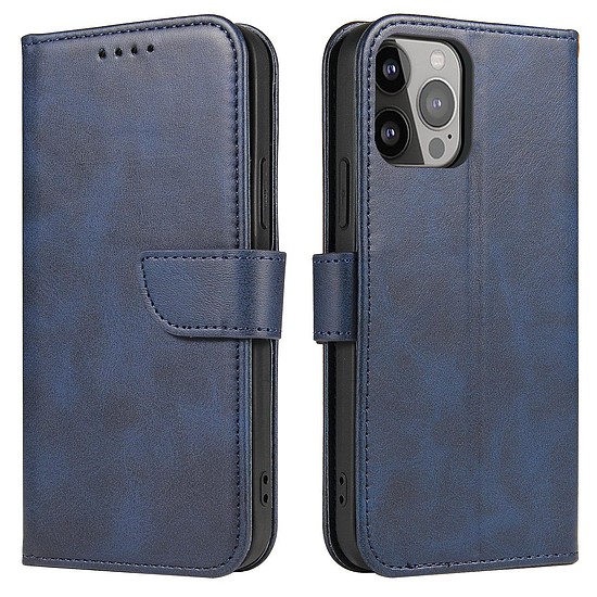 Magnet Case elegáns könyvespolc típusú tok támasztékkal Xiaomi Redmi K40 Pro+ / K40 Pro / K40 / Poco F3 / Mi 11i kékhez