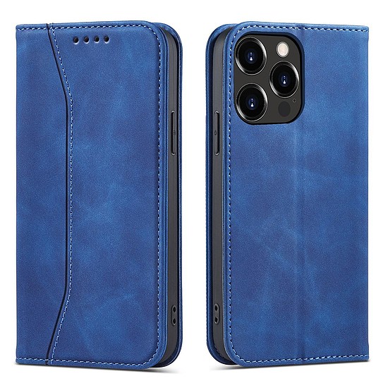 Magnet Fancy Case Case tok iPhone 13 Pro Max Pouch Card pénztárca kártyatartóhoz, kék