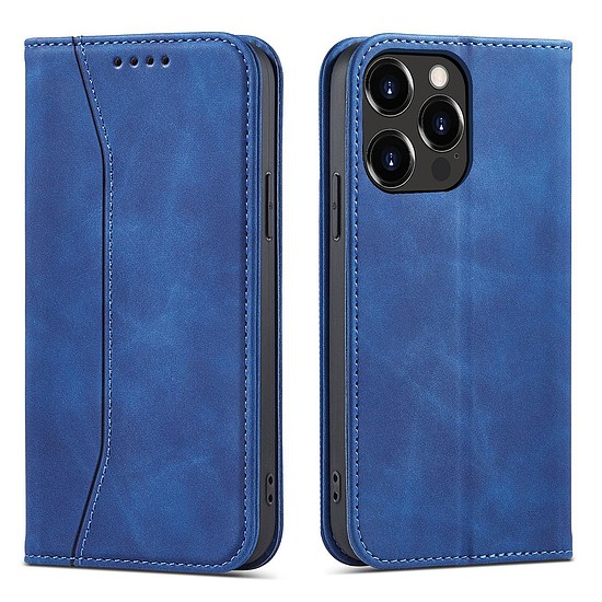 Magnet Fancy Case tok iPhone 14 flip cover pénztárca állványhoz kék