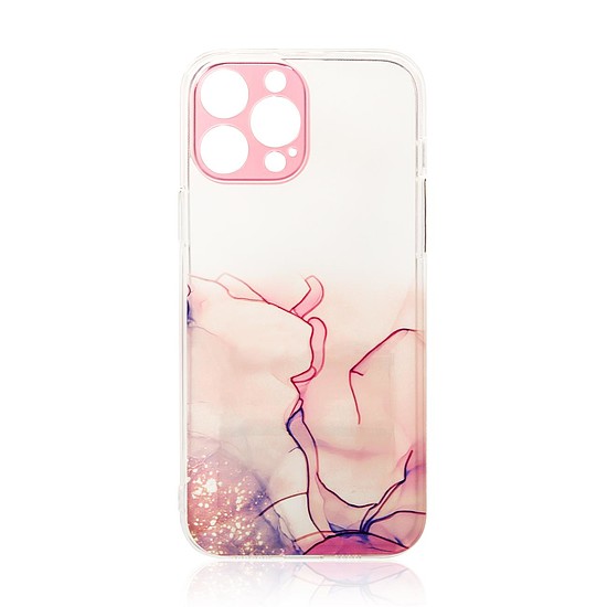 Márvány tok iPhone 12 Pro Gel Cover márvány rózsaszín