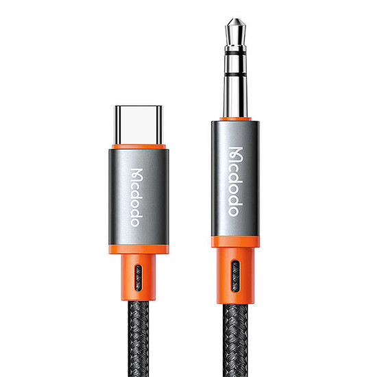 Mcdodo CA-0820 USB-C 3,5 mm-es AUX mini jack kábel 1,2 m fekete