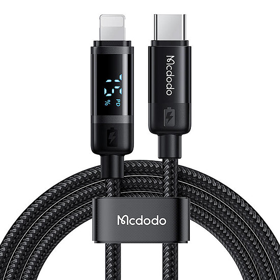 Mcdodo CA-5210 USB-C-Lightning kábel, 36 W, 1,2 m fekete