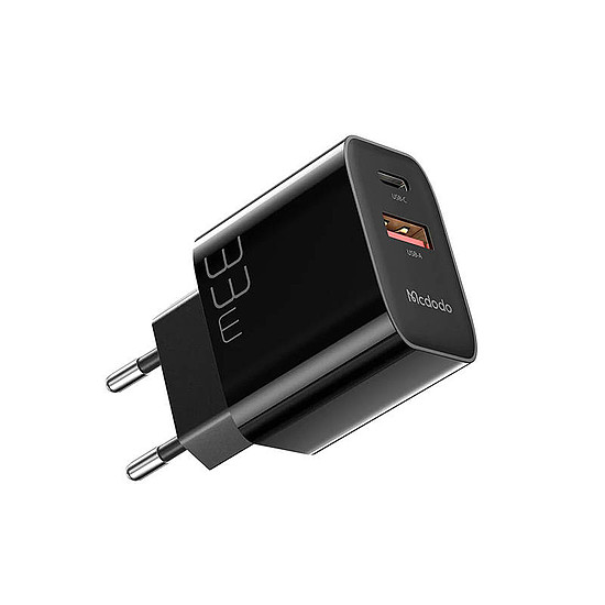 Mcdodo Fali töltő CH-0922 USB + USB-C 33W + USB-C kábel fekete