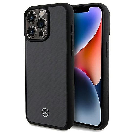 Mercedes Carbon Fibre Dynamic tok iPhone 15 Pro Max készülékhez - fekete