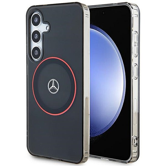 Mercedes Double Layer W Red MagSafe tok Samsung Galaxy S24-hez - fekete