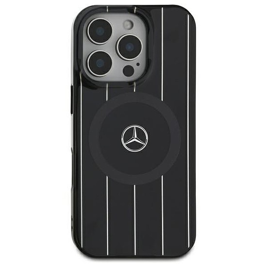 Mercedes MB Double Layer Crossed Lines MagSafe tok iPhone 16-hoz - fekete