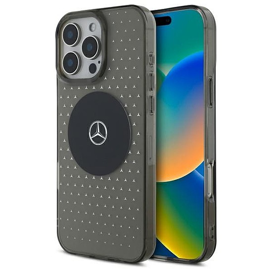 Mercedes MB tok csillagminta iPhone 16 Pro készülékhez - fekete