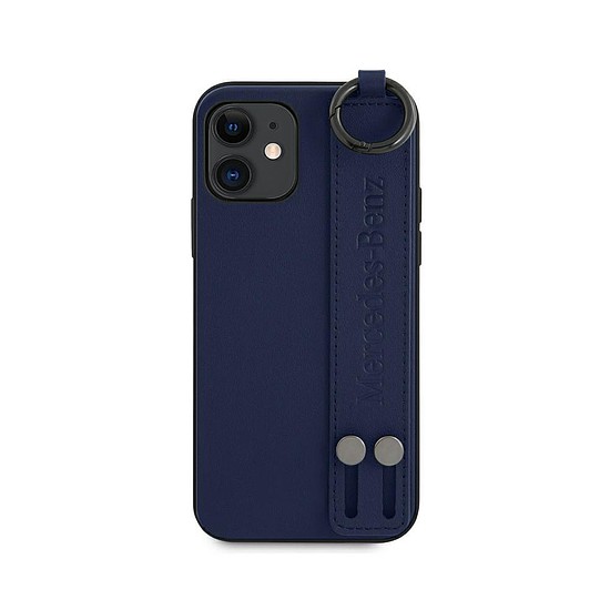 Mercedes MEHCP12SLSSNA iPhone 12 mini 5.4" kék/navy keménytokos szíjvonal