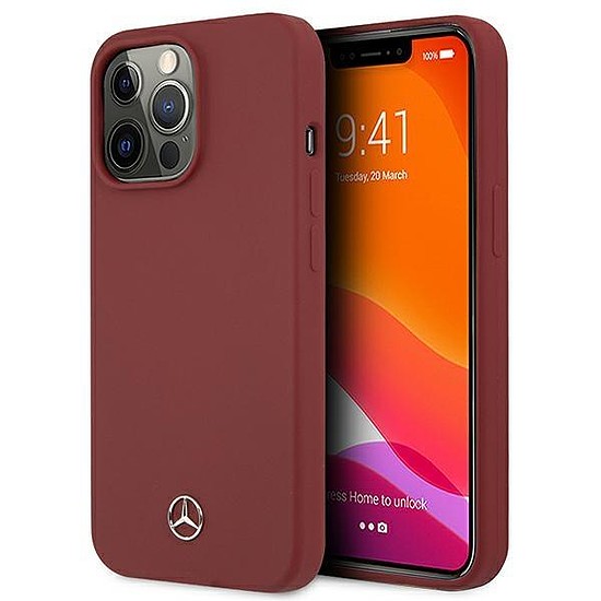 Mercedes MEHCP13LSILRE iPhone 13 Pro / 13 6.1" red/piros keménytokos szilikon vonal