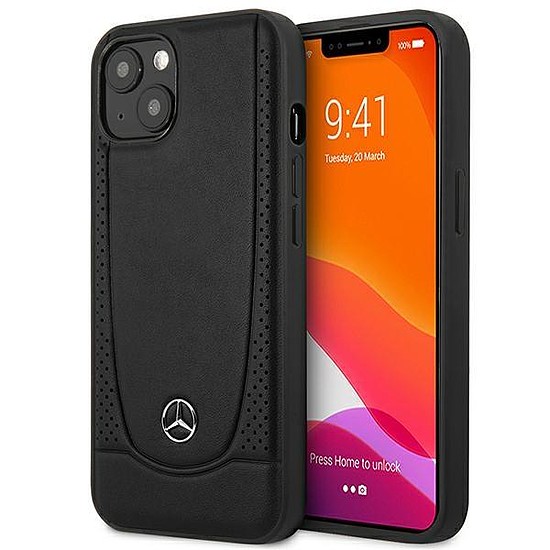 Mercedes MEHCP14MARMBK iPhone 14 Plus 6.7" fekete/fekete keménytokos bőr városi