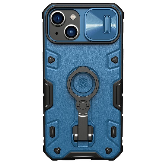 Nillkin CamShield Armor Pro Case Cover iPhone 14 Plus Armor Cover a kameravédő gyűrű állvánnyal kék