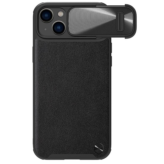 Nillkin CamShield Leather S Case iPhone 14 borítás fekete kameraburkolattal