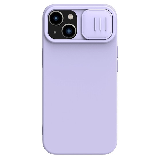 Nillkin CamShield Silky Silicone Case iPhone 14 Plus tok lila kameraburkolattal