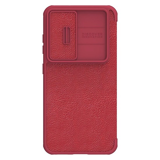 Nillkin Qin bőr Pro tok Samsung Galaxy S23 Flip Cover Camera Cover Red