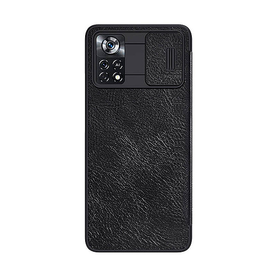 Nillkin Qin Leather Pro tok Xiaomi Poco X4 Pro 5G-hez, fekete (042629)