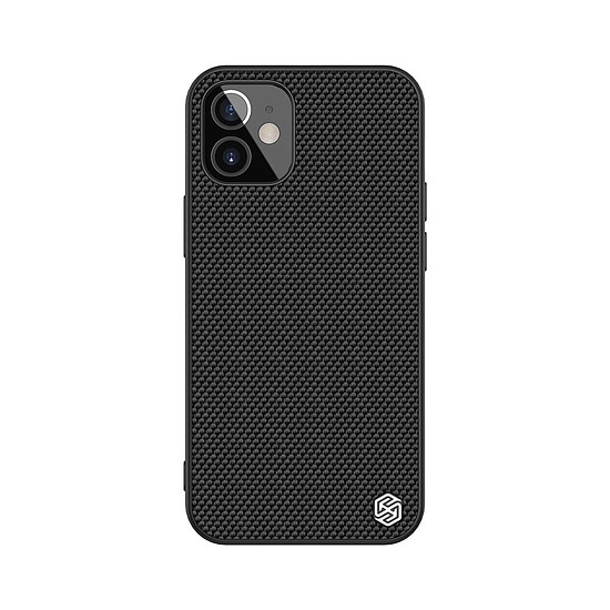 Nillkin Textured Case masszív borítás gél kerettel és nylon hátul iPhone 12 mini fekete