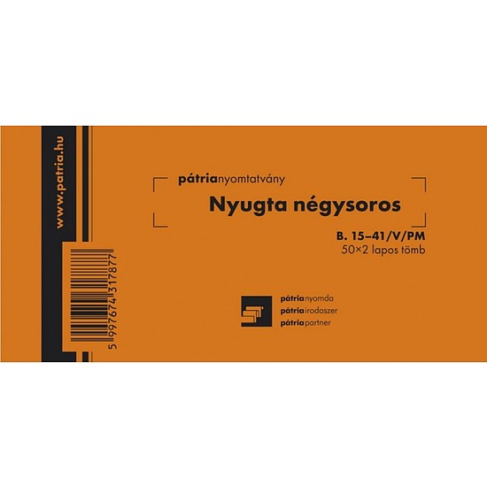 Nyugtatömb négysoros 50x2 lapos vegykezelt B.15-41