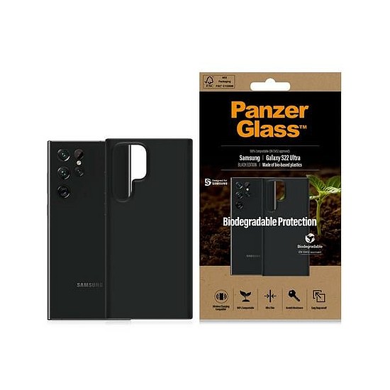 PanzerGlass biológiailag lebomló tok Samsung Galaxy S22 Ultra készülékhez - fekete