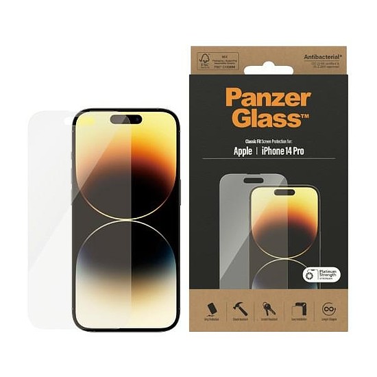 PanzerGlass Classic Fit antibakteriális üveg iPhone 14 Pro készülékhez