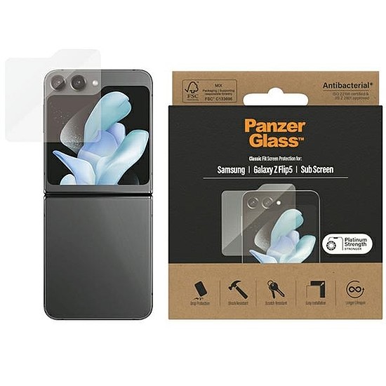 PanzerGlass Classic Fit antibakteriális üveg Samsung Galaxy Z Flip 5-höz