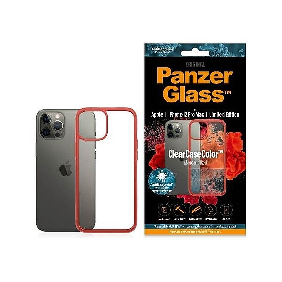 PanzerGlass ClearCase tok iPhone 12 Pro Max telefonhoz - átlátszó és piros