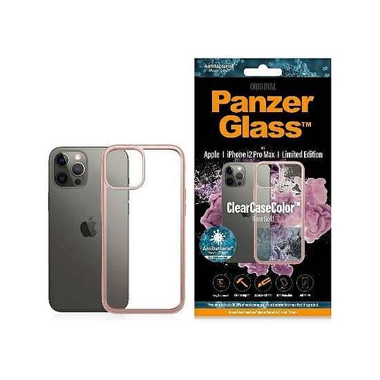 PanzerGlass ClearCase tok iPhone 12 Pro Maxhez - átlátszó és rózsaszín