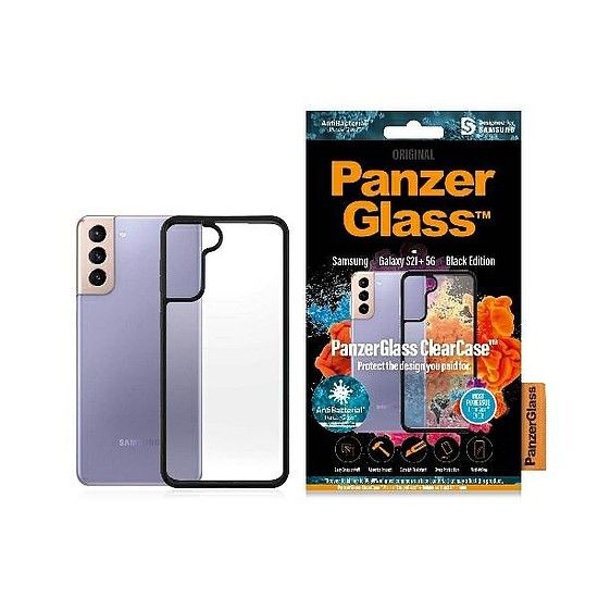 PanzerGlass ClearCase tok Samsung Galaxy S21+ telefonhoz - átlátszó és fekete