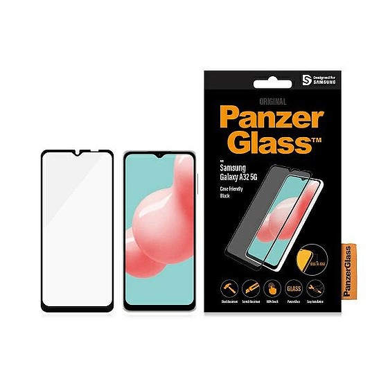 PanzerGlass E2E Normál edzett üveg Samsung Galaxy A32 5G-hez - fekete kerettel