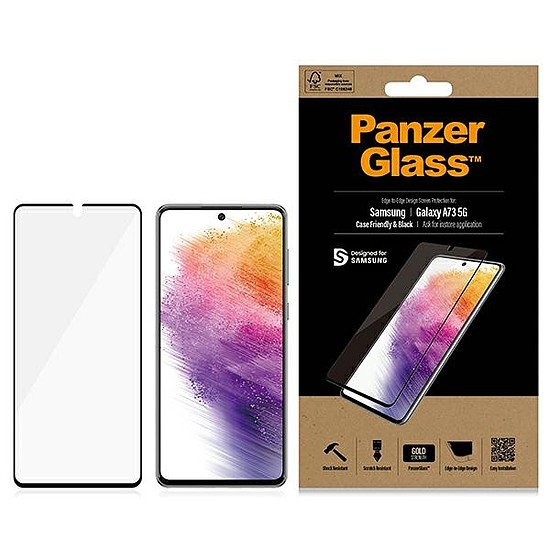 PanzerGlass E2E Normál edzett üveg Samsung Galaxy A73-hoz - fekete kerettel