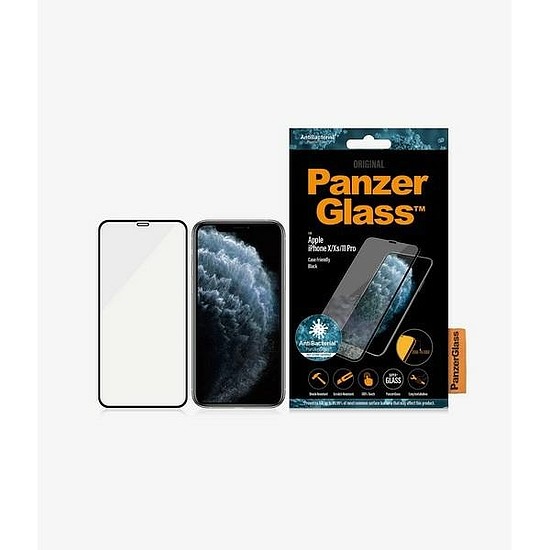 PanzerGlass E2E Super+ edzett üveg iPhone X / XS /11 Pro készülékhez - fekete kerettel