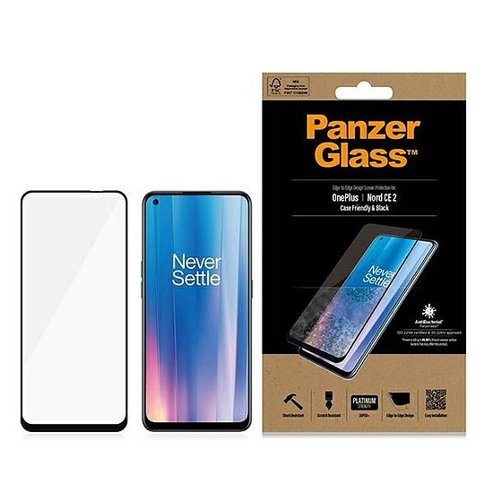 PanzerGlass E2E Super+ edzett üveg OnePlus Nord CE 2-n - fekete kerettel